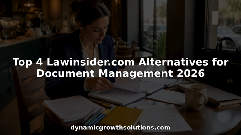 Legal manager reviewing document management solutions