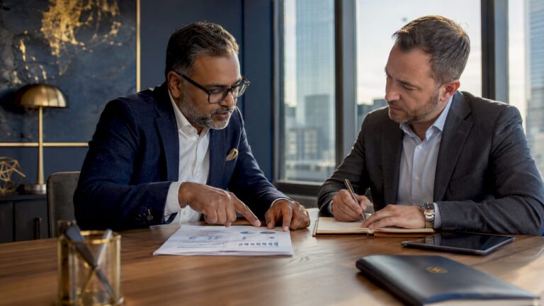 Business owner and advisor planning exit strategy