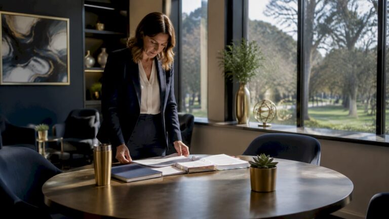 Business owner reviewing continuity documents