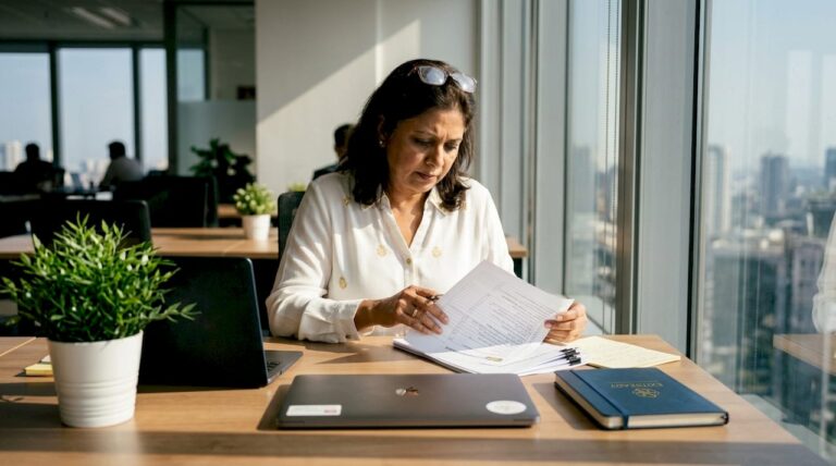 Business owner reviewing delegation and time plans