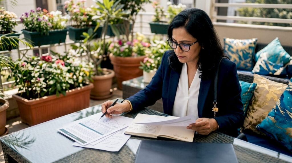 Business owner reviewing growth charts