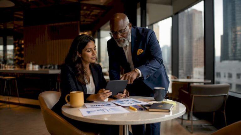 Executives collaborating on transformation strategies