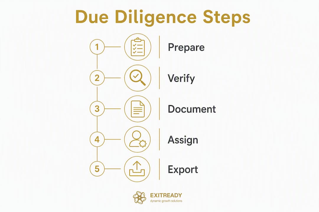 Infographic outlining due diligence process steps