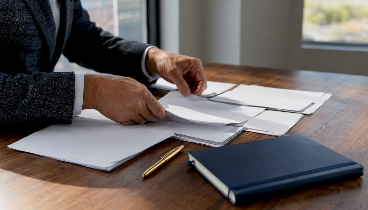 Hands sorting decision records