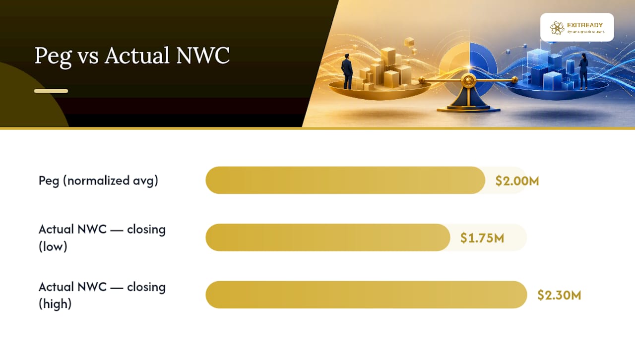 Working capital peg true-up calculation