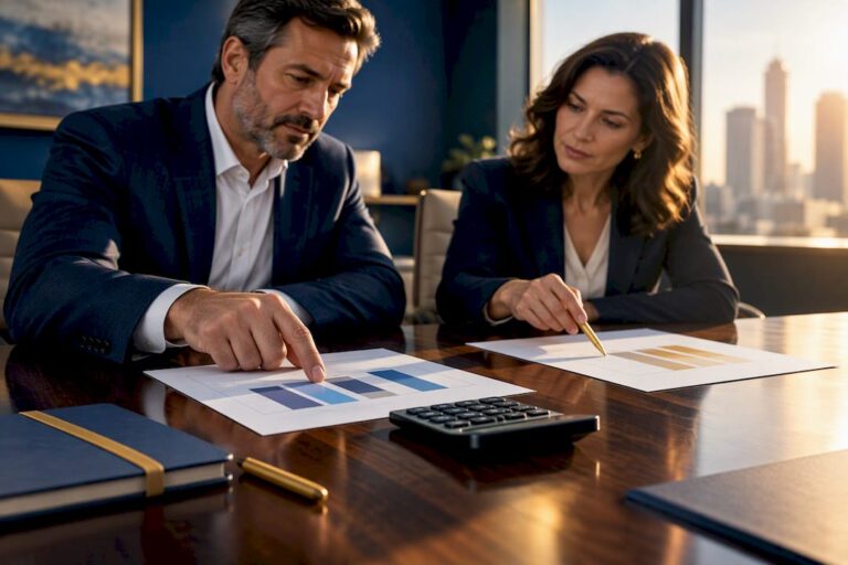 Leaders reviewing pricing options together