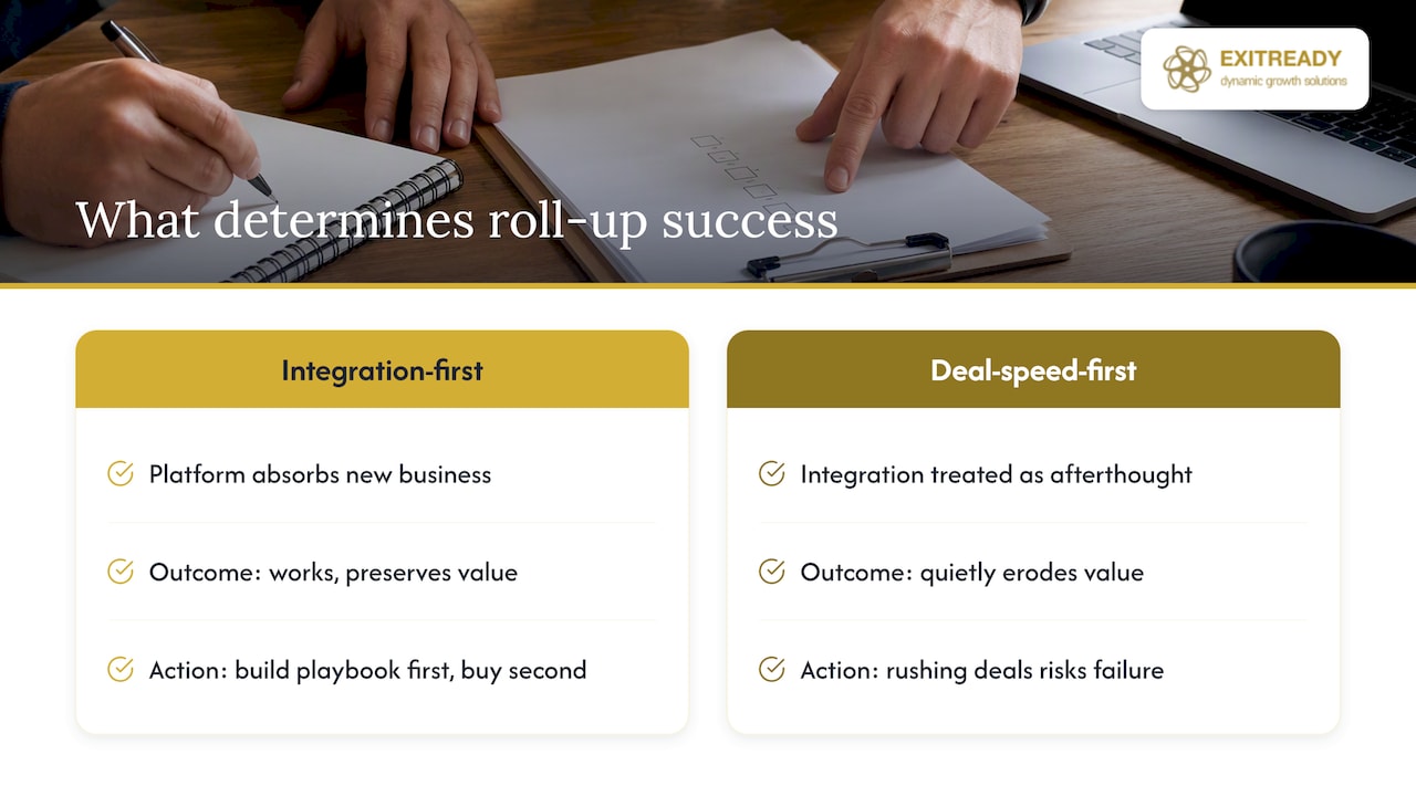 What actually determines a roll-up's success — overview diagram