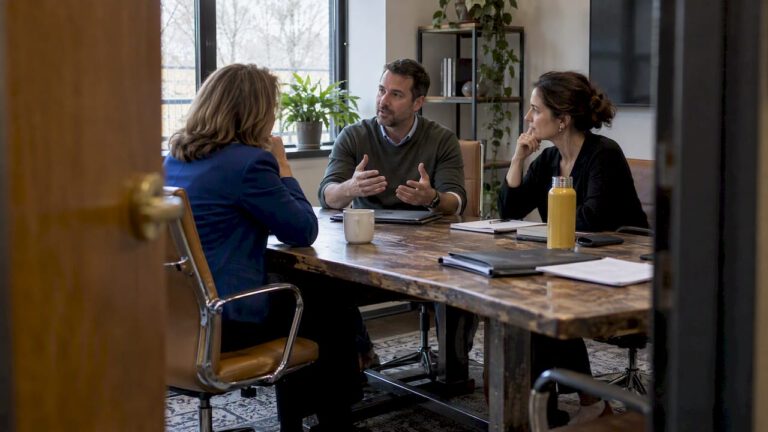 Buyer interviewing company leaders without founder